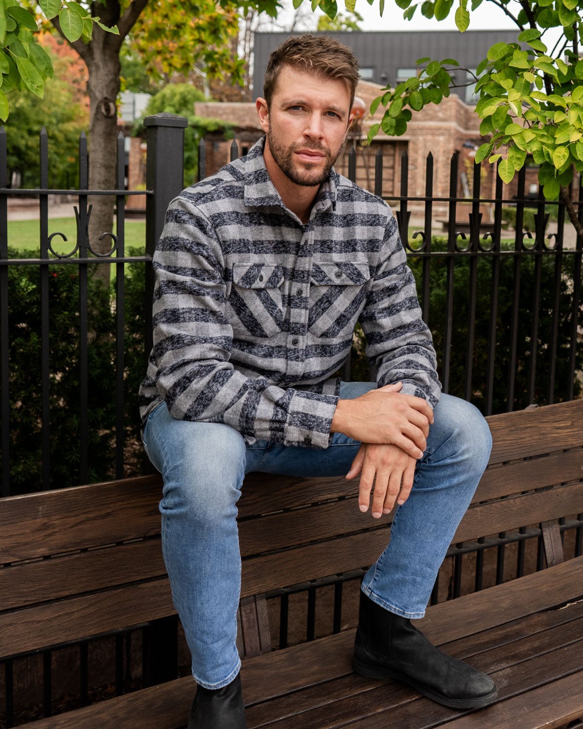 Grand Flannel, Charcoal Gingham - Paranoid Ranch