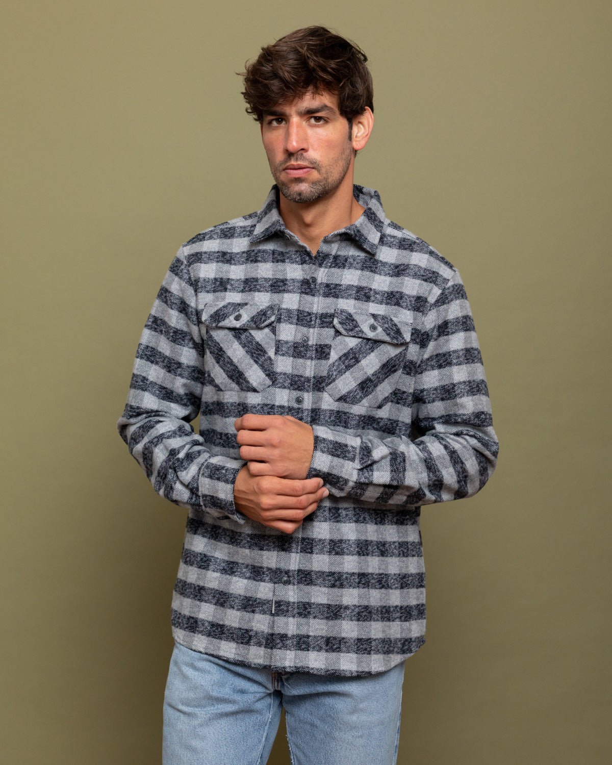 Grand Flannel, Charcoal Gingham - Paranoid Ranch