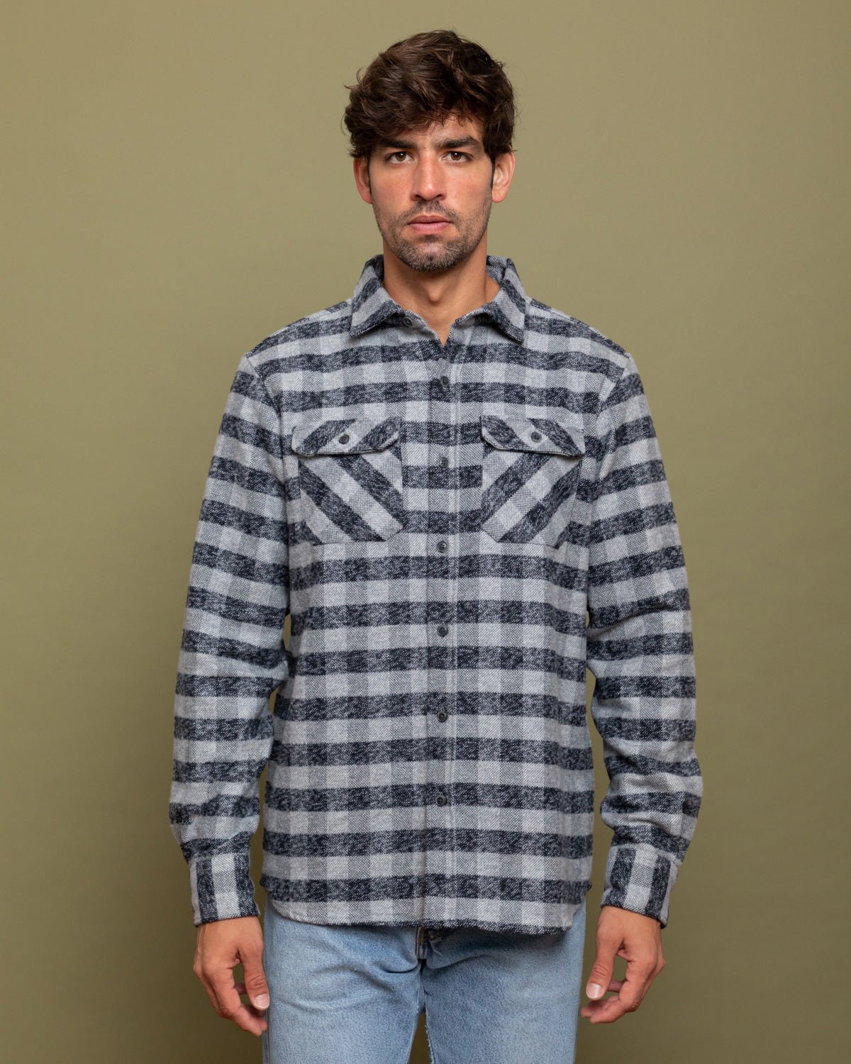 Grand Flannel, Charcoal Gingham - Paranoid Ranch