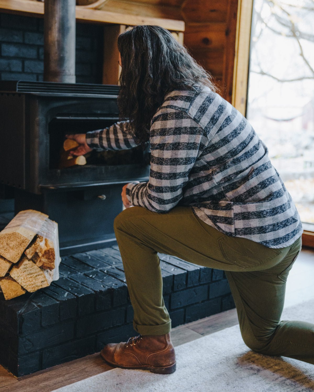 Grand Flannel, Charcoal Gingham - Paranoid Ranch