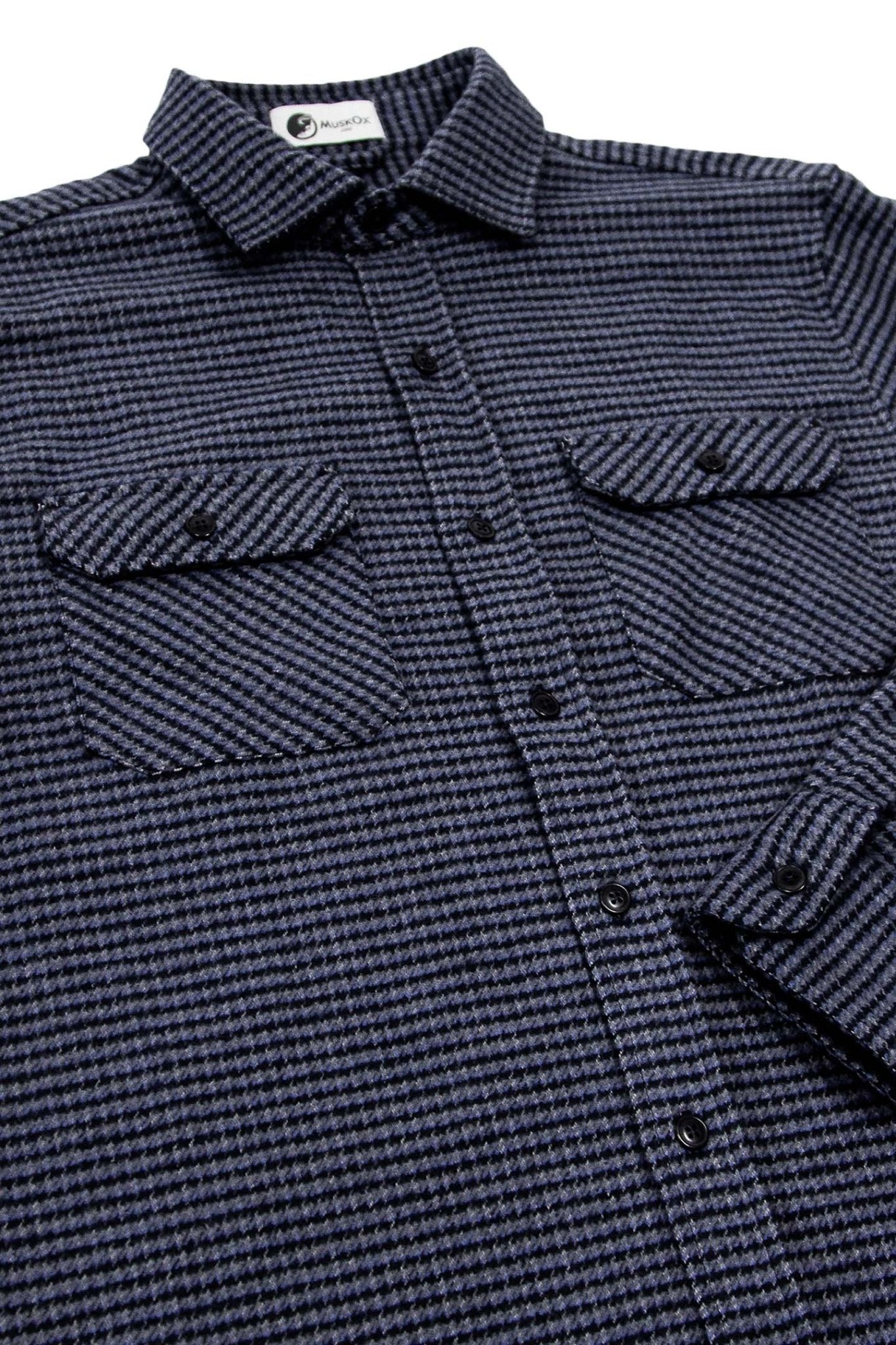 Grand Flannel, Dark Blue Mini Check - Paranoid Ranch