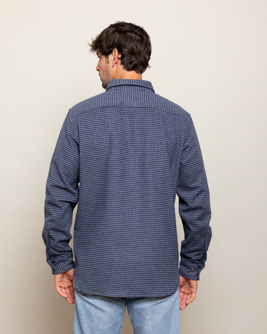 Grand Flannel, Dark Blue Mini Check - Paranoid Ranch