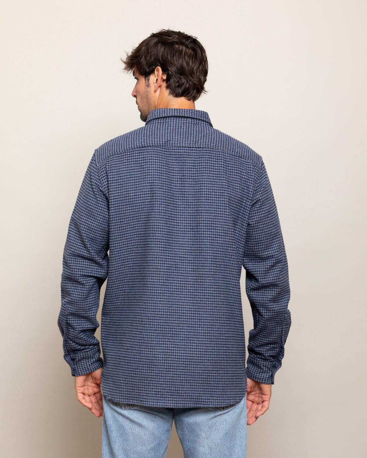 Grand Flannel, Dark Blue Mini Check - Paranoid Ranch