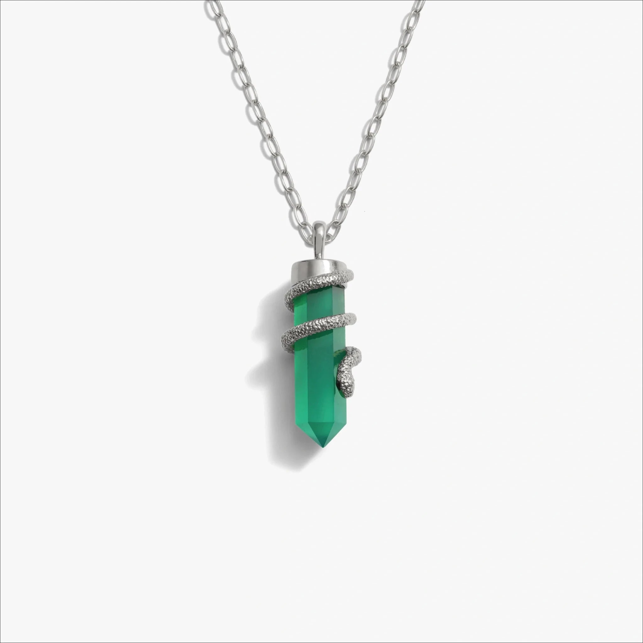 Green Onyx Crystal Snake Necklace - Paranoid Ranch
