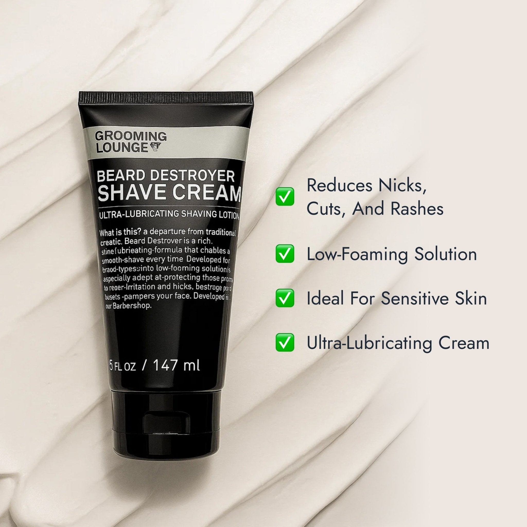 Grooming Lounge Beard Destroyer Shave Cream - Best Shave Cream For Sensitive Skin - Paranoid Ranch