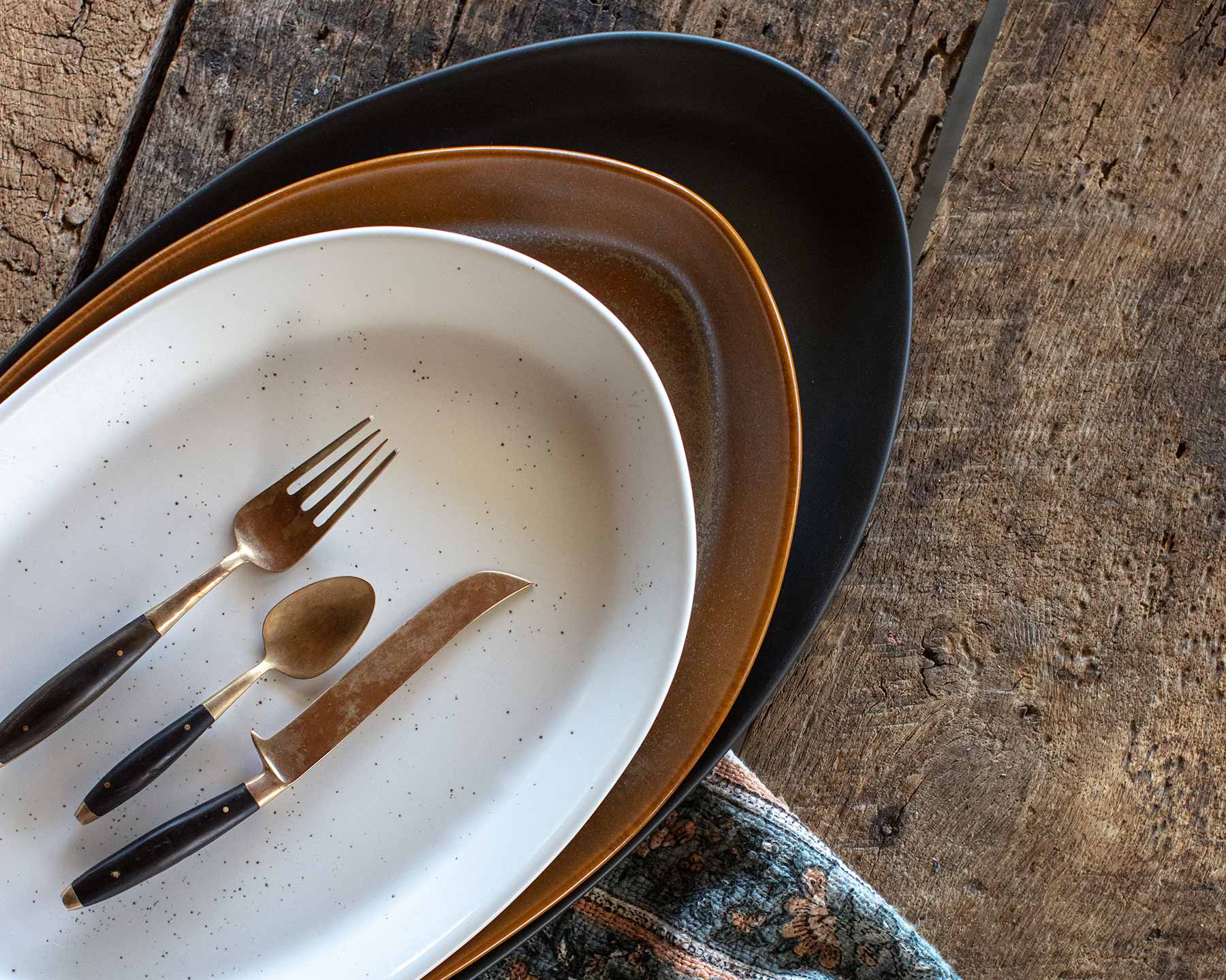 Haand 3 Piece Serving Platter Set - Paranoid Ranch