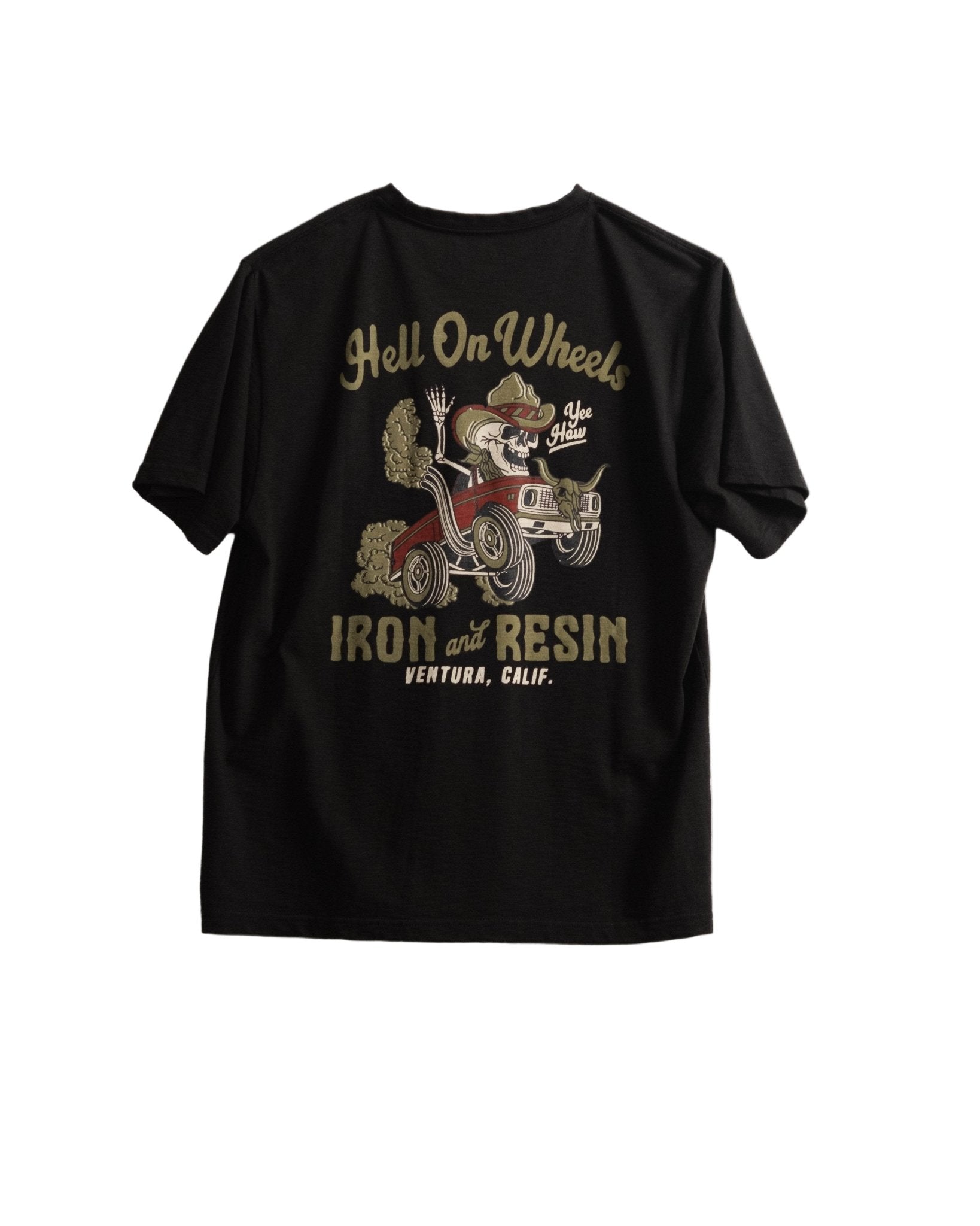 Hell On Wheels Pocket Tee - Paranoid Ranch