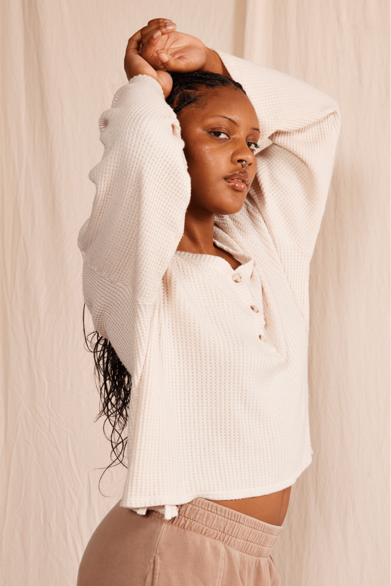 Henley Waffle Top - Paranoid Ranch