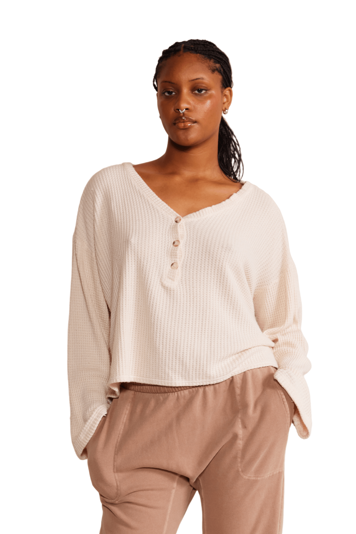 Henley Waffle Top - Paranoid Ranch