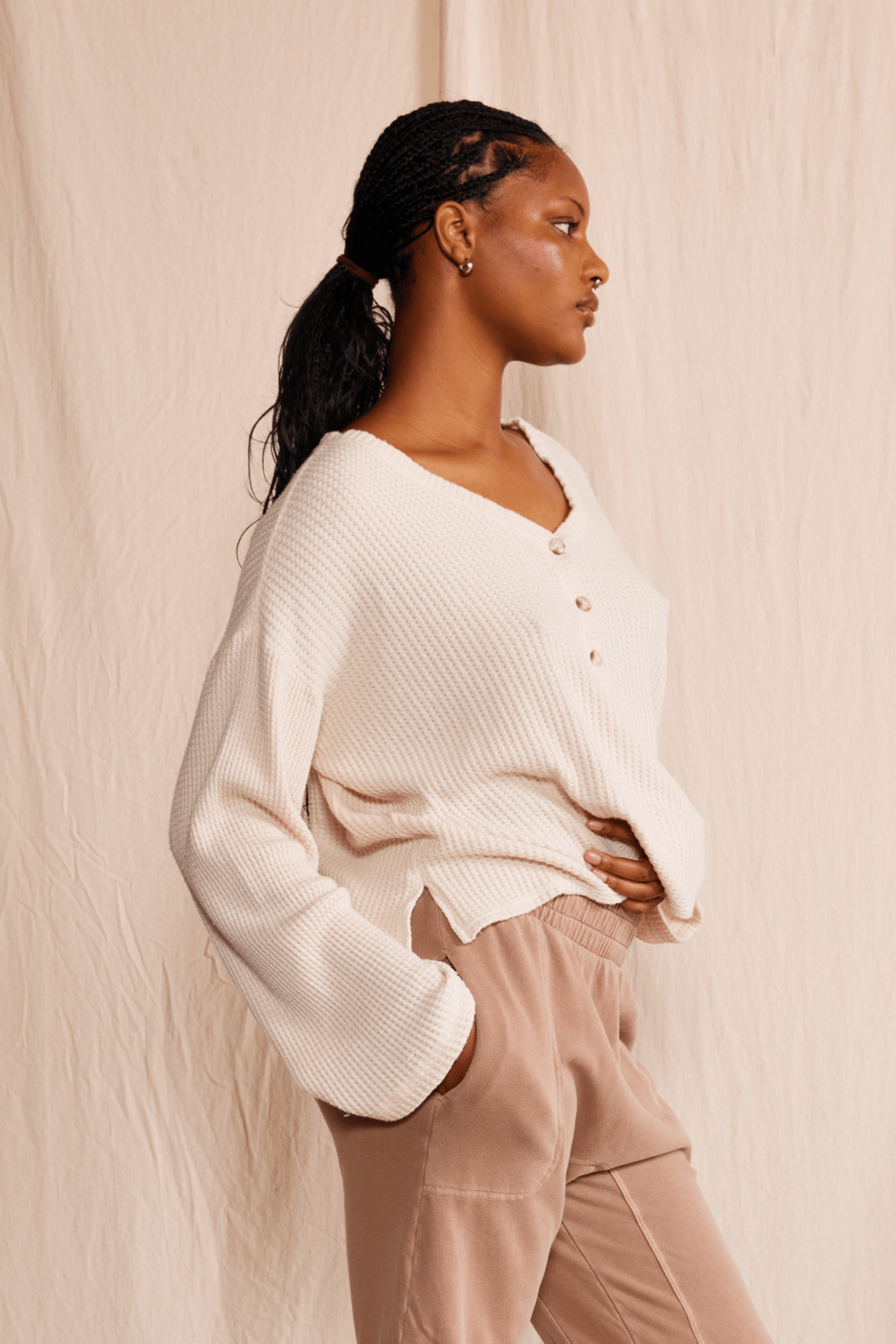 Henley Waffle Top - Paranoid Ranch