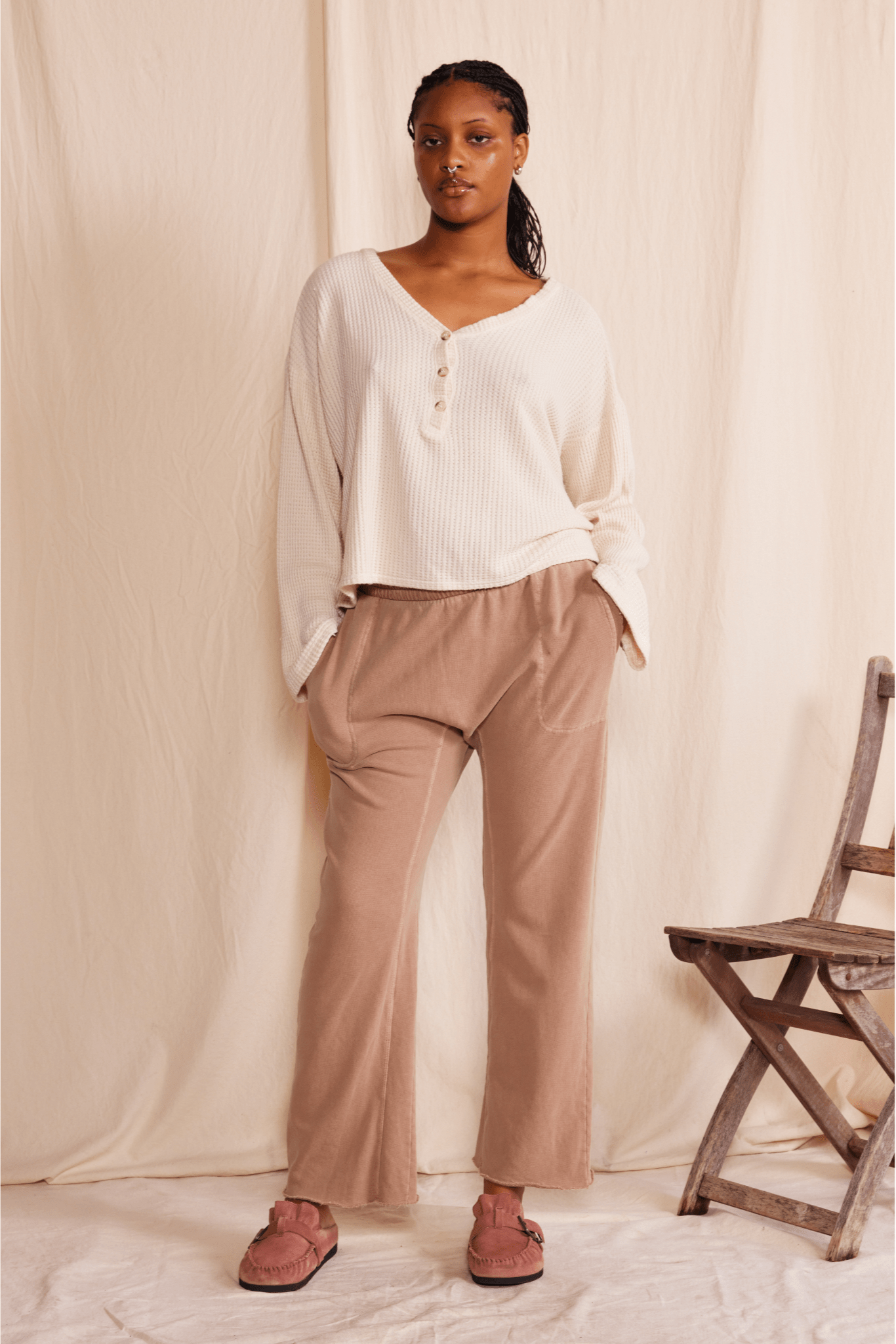 Henley Waffle Top - Paranoid Ranch