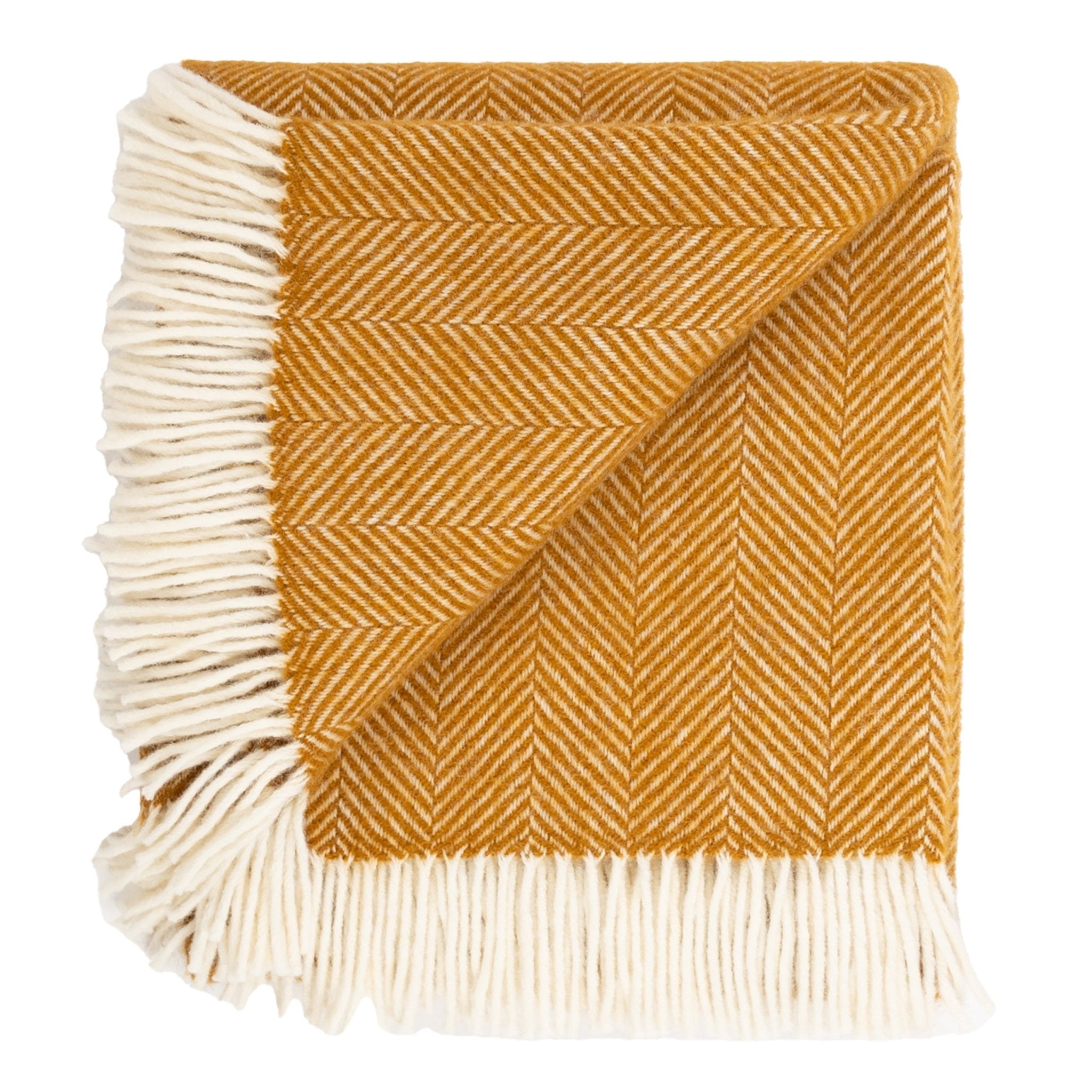 Highland Tweeds Herringbone Pure Wool Throw - Whiskey - Paranoid Ranch
