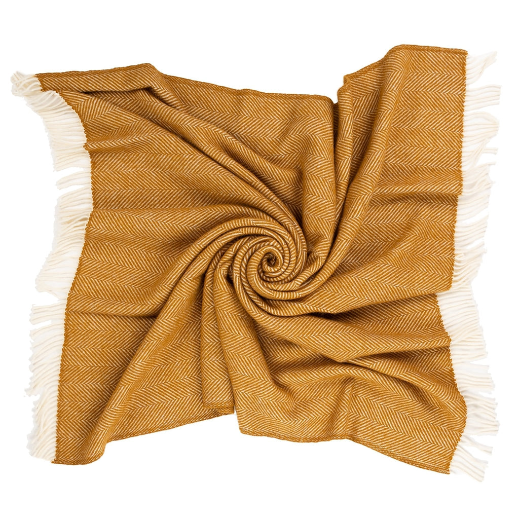 Highland Tweeds Herringbone Pure Wool Throw - Whiskey - Paranoid Ranch
