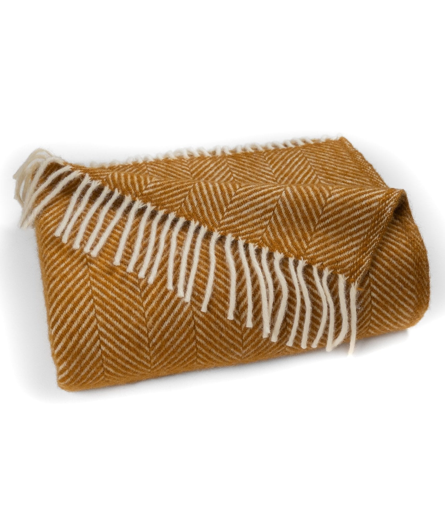 Highland Tweeds Herringbone Pure Wool Throw - Whiskey - Paranoid Ranch