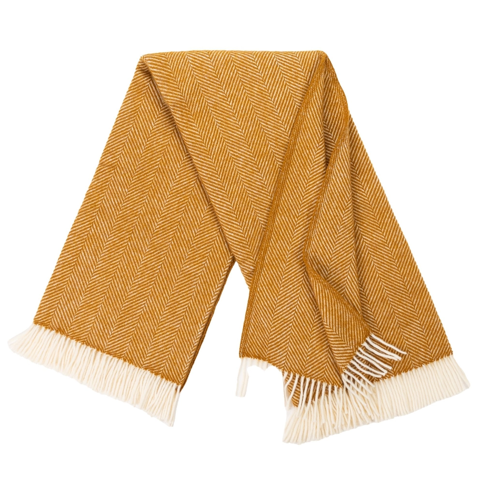 Highland Tweeds Herringbone Pure Wool Throw - Whiskey - Paranoid Ranch