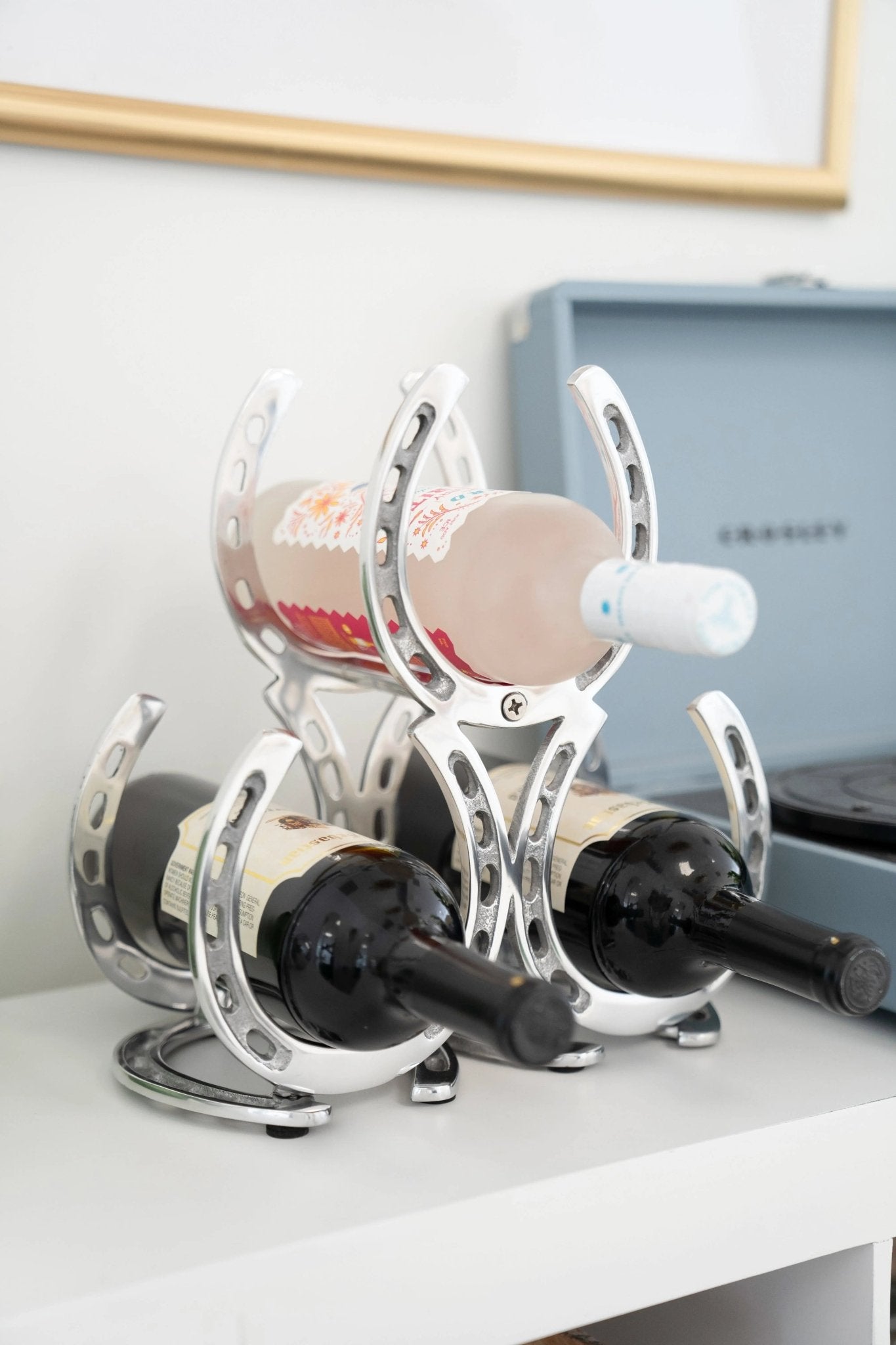 Horseshoe 3 - Bottle Wine Rack - Paranoid Ranch