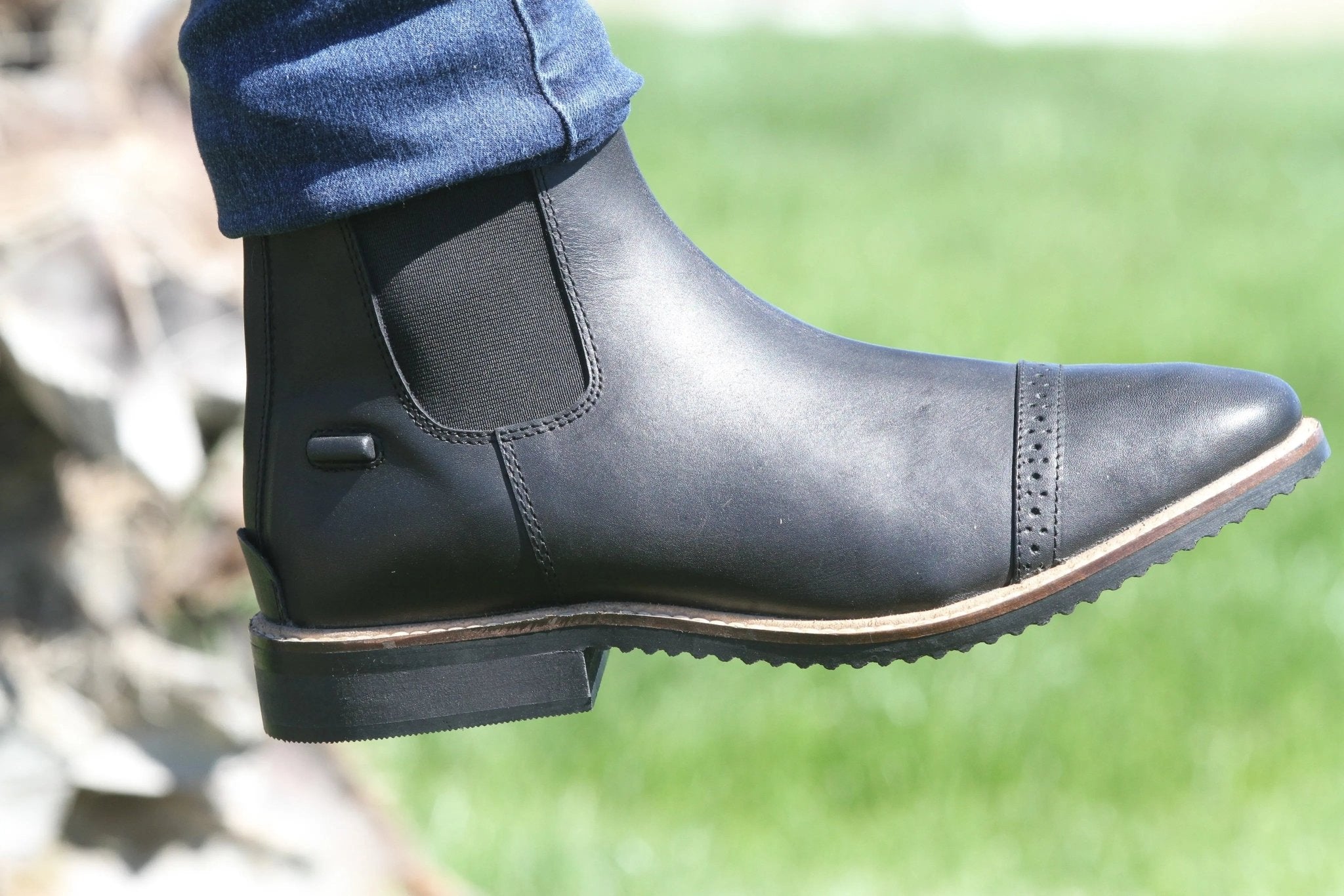 Huntley Equestrian Adult Classic Black Leather Zipper Paddock Boot - Paranoid Ranch