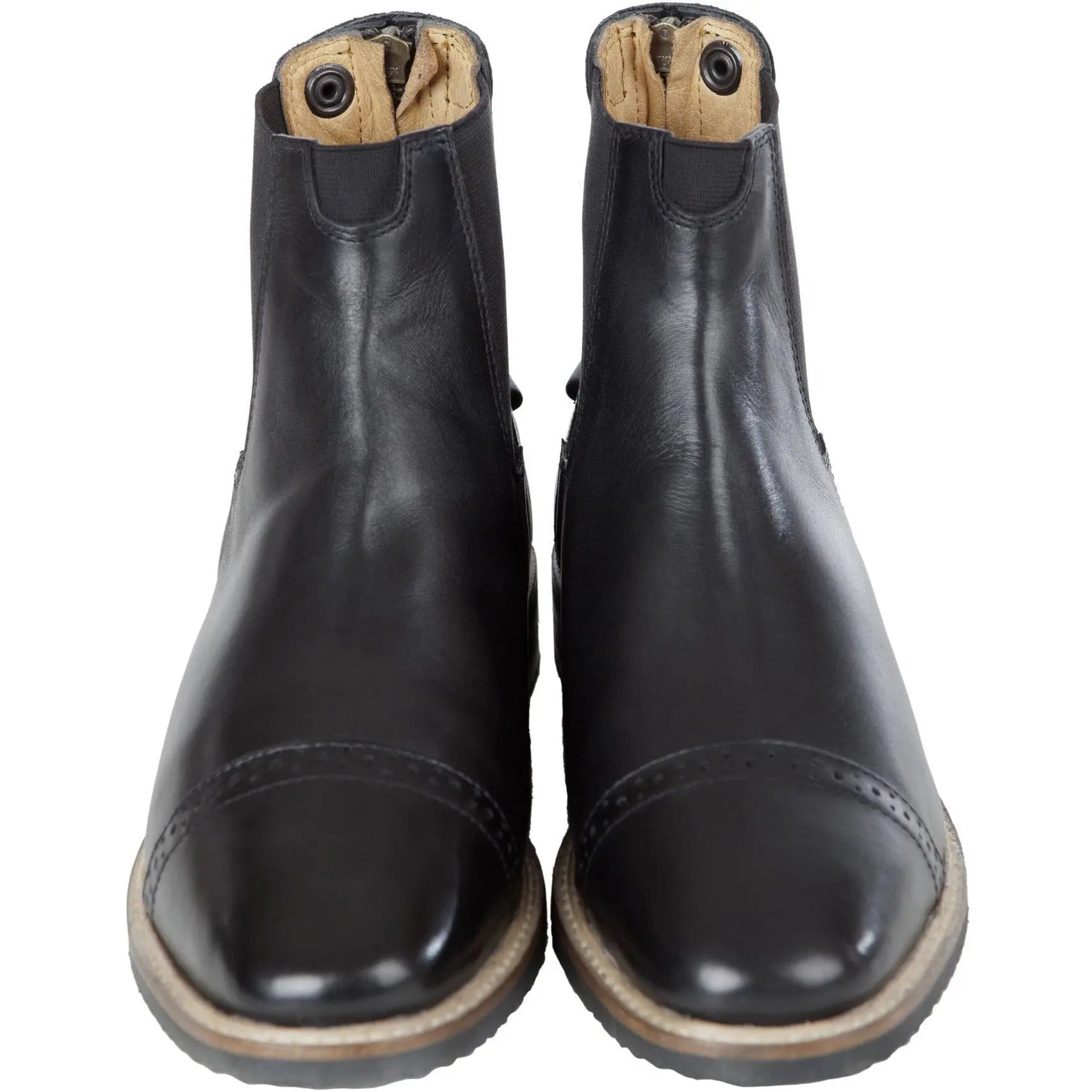 Huntley Equestrian Adult Classic Black Leather Zipper Paddock Boot - Paranoid Ranch