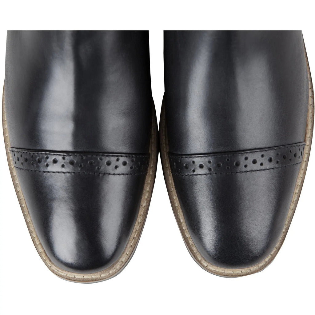 Huntley Equestrian Adult Classic Black Leather Zipper Paddock Boot - Paranoid Ranch