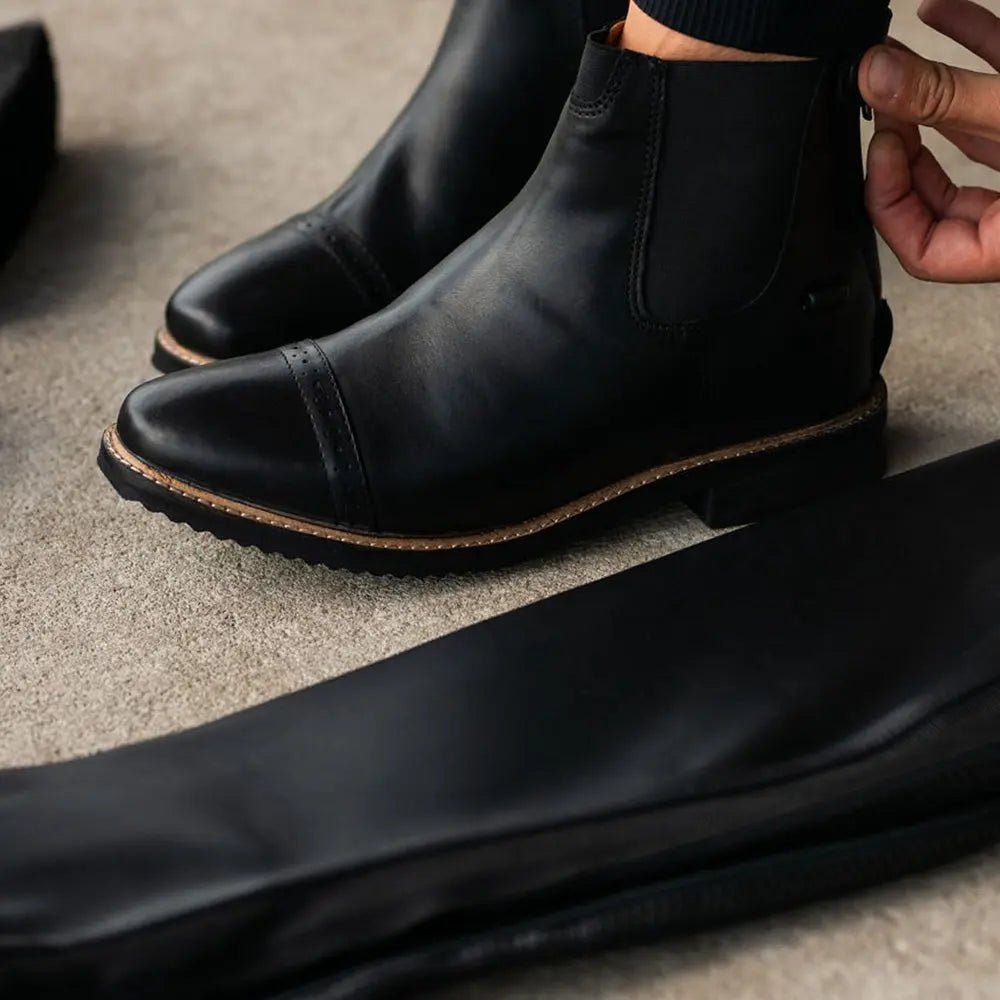 Huntley Equestrian Adult Classic Black Leather Zipper Paddock Boot - Paranoid Ranch