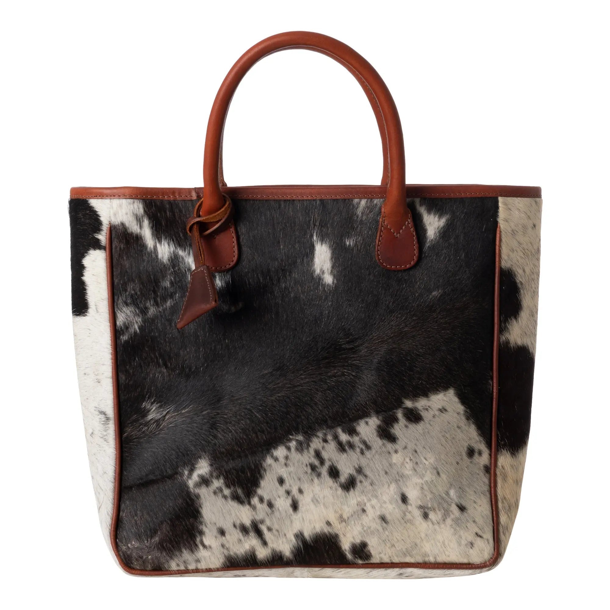 Huntley Equestrian Hair On Hide Cow Leather Tote Handbag - Paranoid Ranch