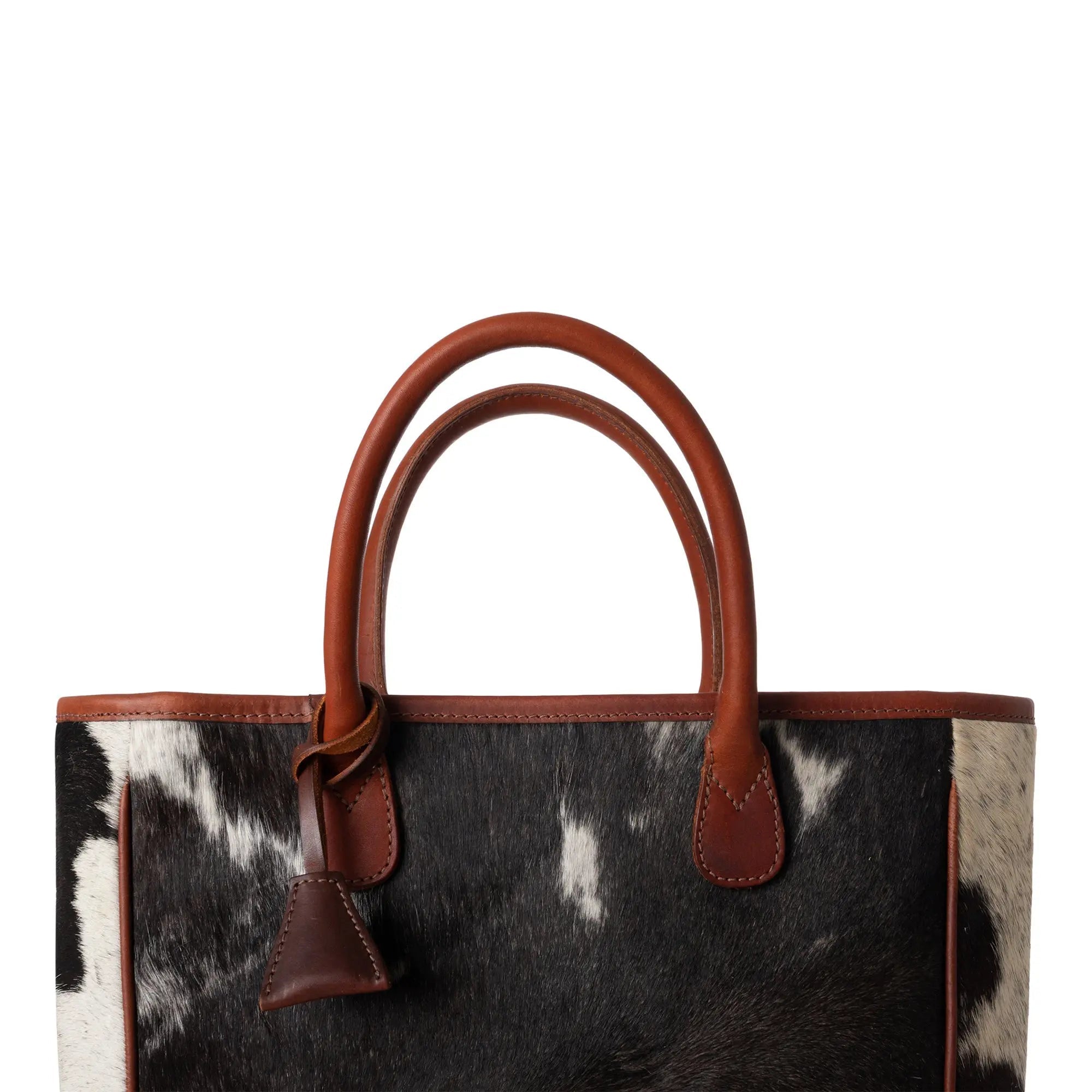 Huntley Equestrian Hair On Hide Cow Leather Tote Handbag - Paranoid Ranch