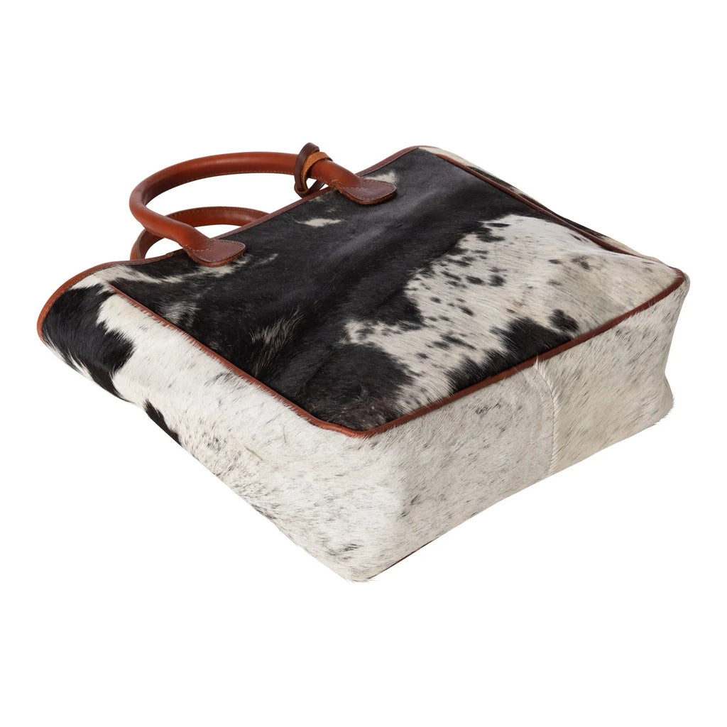 Huntley Equestrian Hair On Hide Cow Leather Tote Handbag - Paranoid Ranch