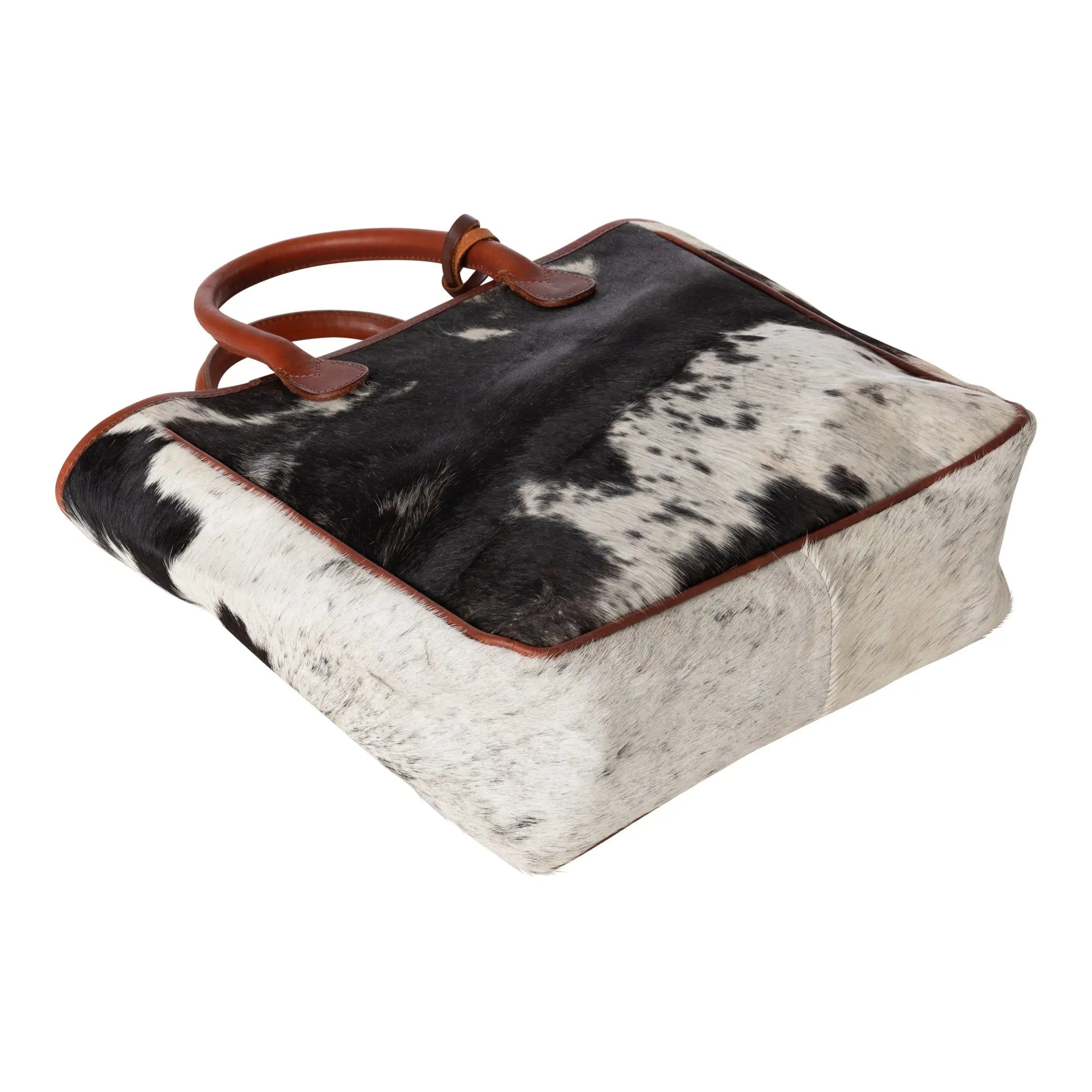 Huntley Equestrian Hair On Hide Cow Leather Tote Handbag - Paranoid Ranch