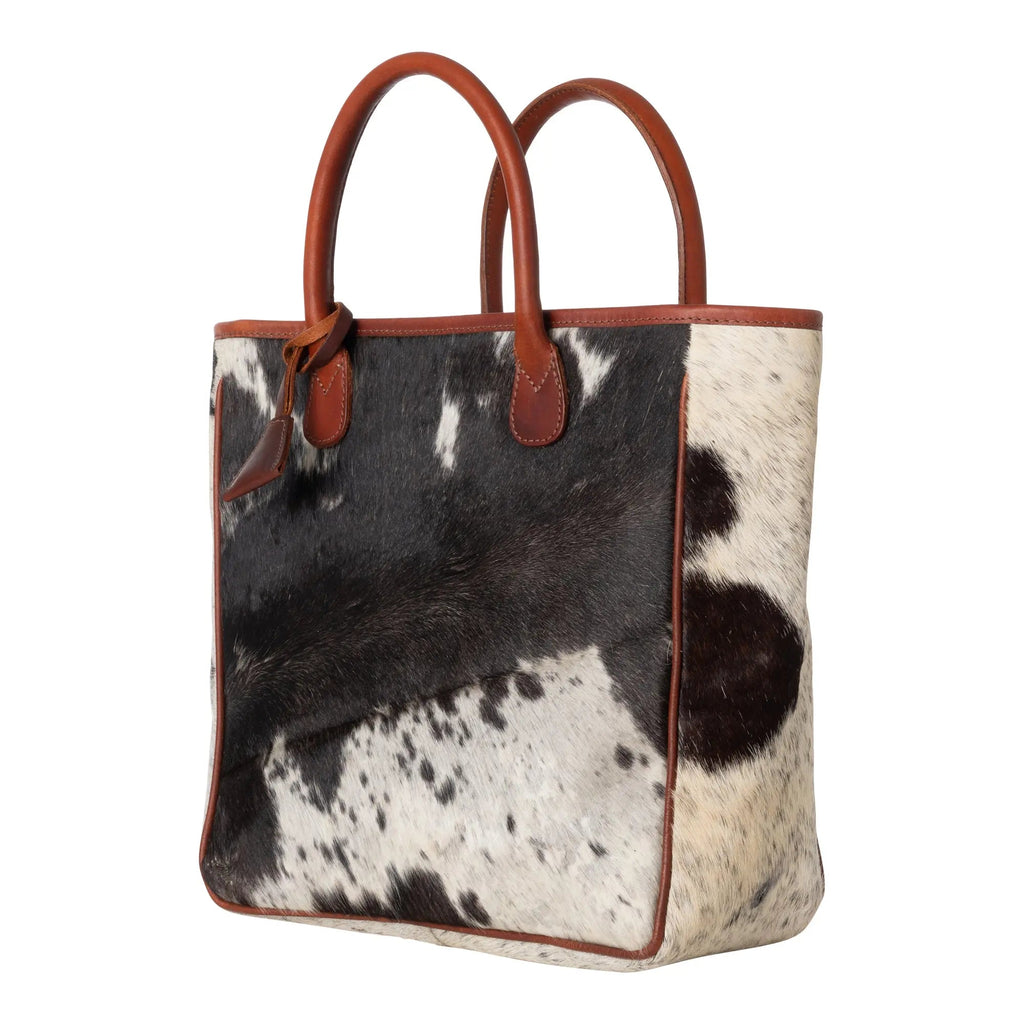 Huntley Equestrian Hair On Hide Cow Leather Tote Handbag - Paranoid Ranch