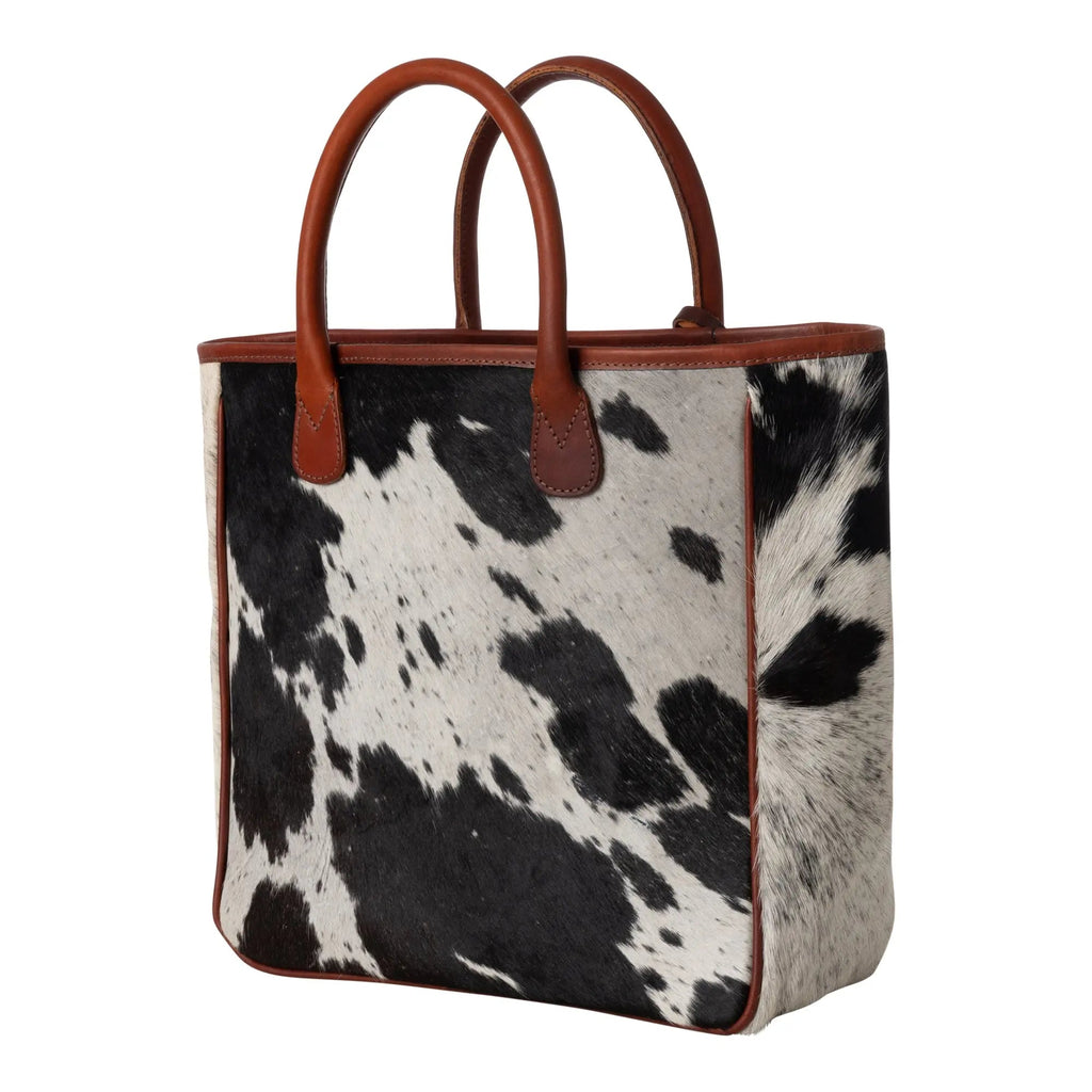Huntley Equestrian Hair On Hide Cow Leather Tote Handbag - Paranoid Ranch