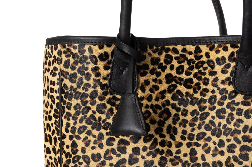 Huntley Equestrian Leopard Hair On Hide Tote Handbag - Paranoid Ranch