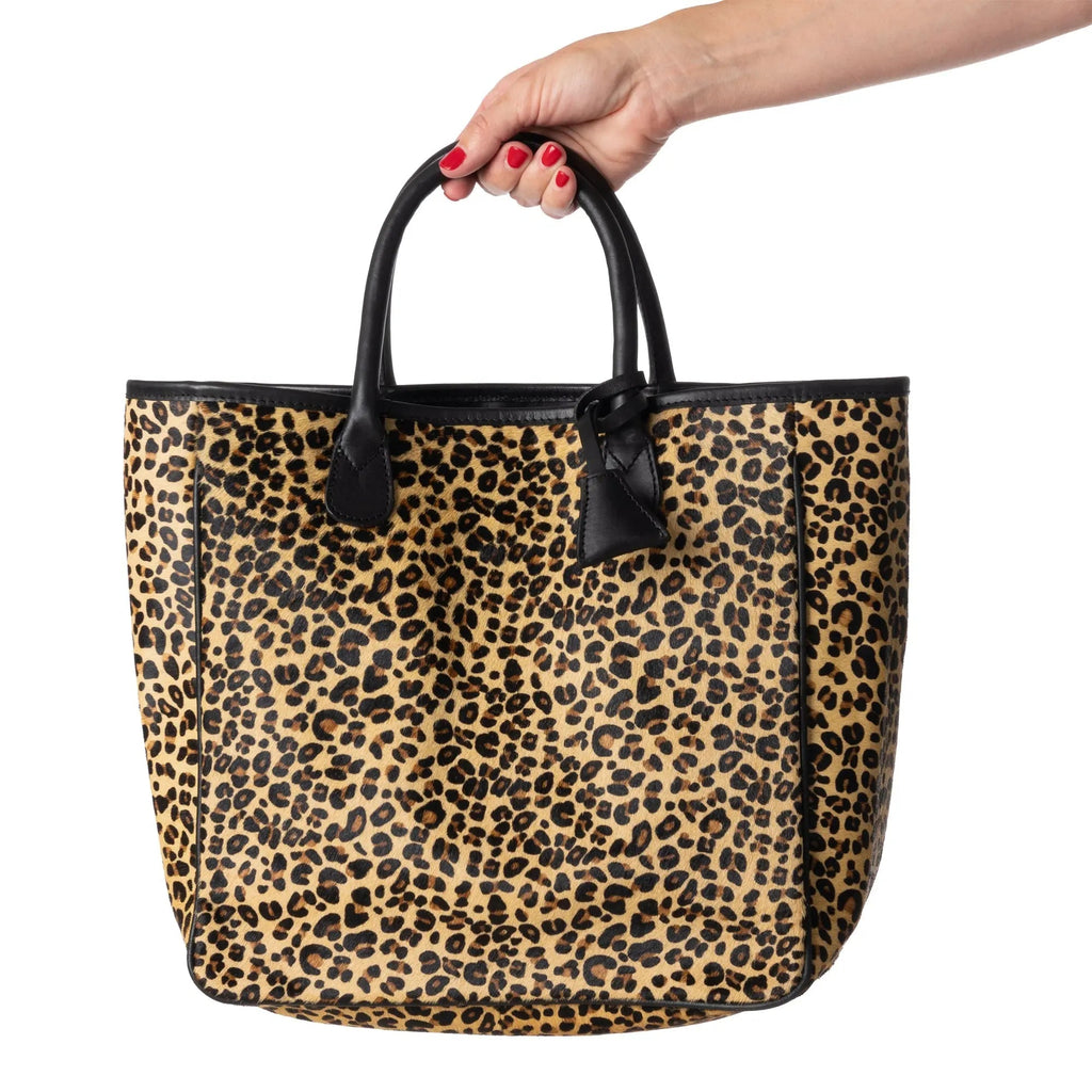 Huntley Equestrian Leopard Hair On Hide Tote Handbag - Paranoid Ranch