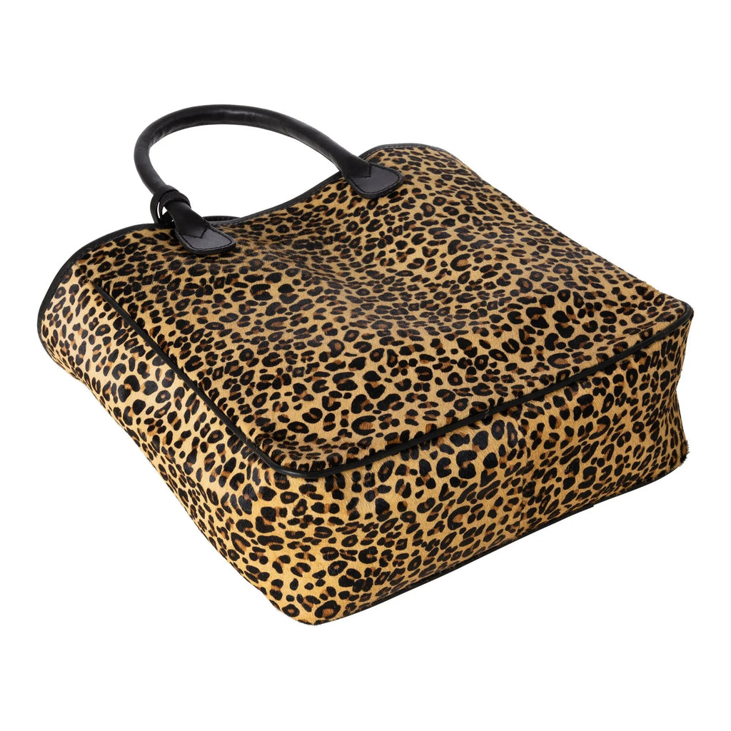 Huntley Equestrian Leopard Hair On Hide Tote Handbag - Paranoid Ranch