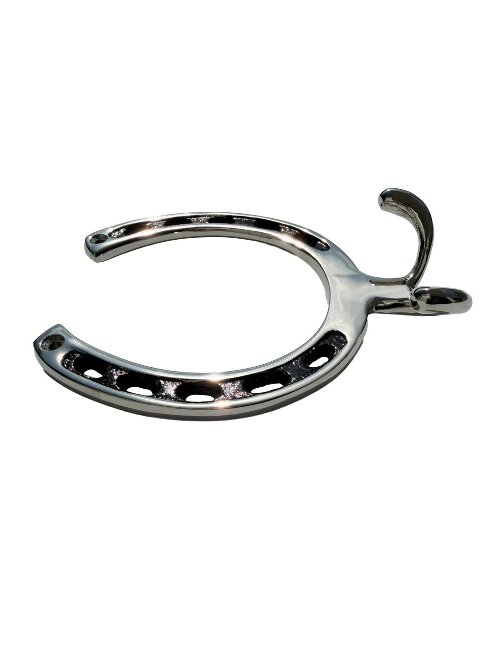 Huntley Equestrian Silver Horseshoe Wall Hook Rack-2 Hook Equestrian Home and Barn Decor - Paranoid Ranch