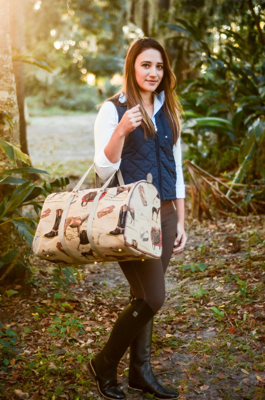 Huntley Equestrian Tapestry Duffle Bag - English Design - Paranoid Ranch