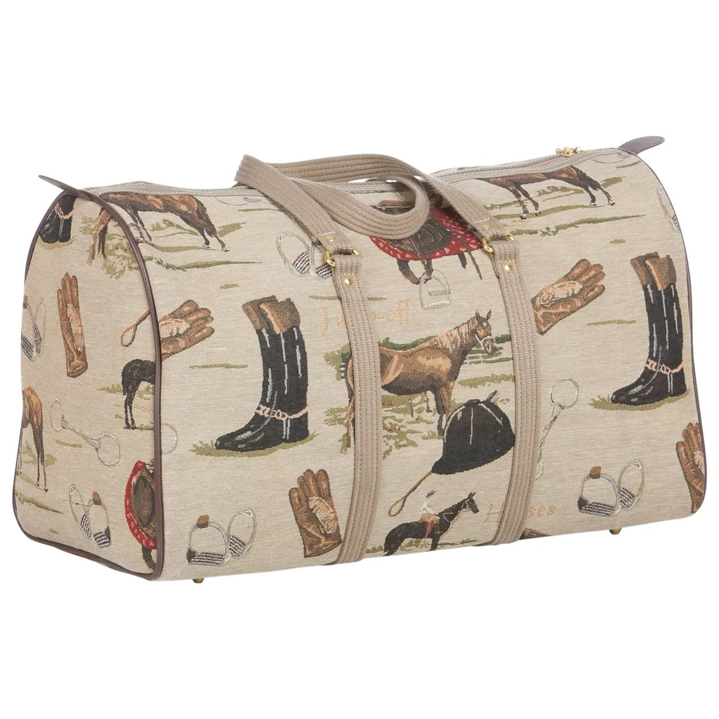 Huntley Equestrian Tapestry Duffle Bag - English Design - Paranoid Ranch