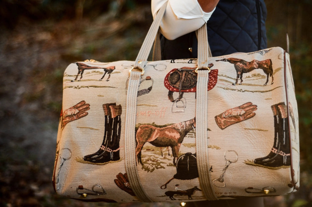 Huntley Equestrian Tapestry Duffle Bag - English Design - Paranoid Ranch