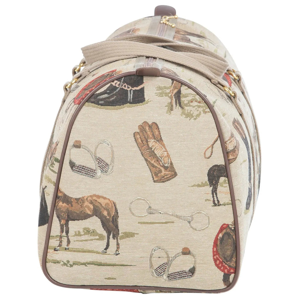 Huntley Equestrian Tapestry Duffle Bag - English Design - Paranoid Ranch