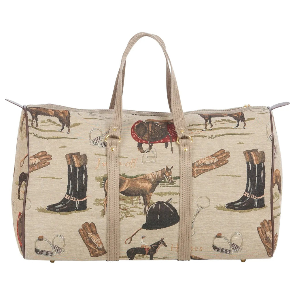 Huntley Equestrian Tapestry Duffle Bag - English Design - Paranoid Ranch