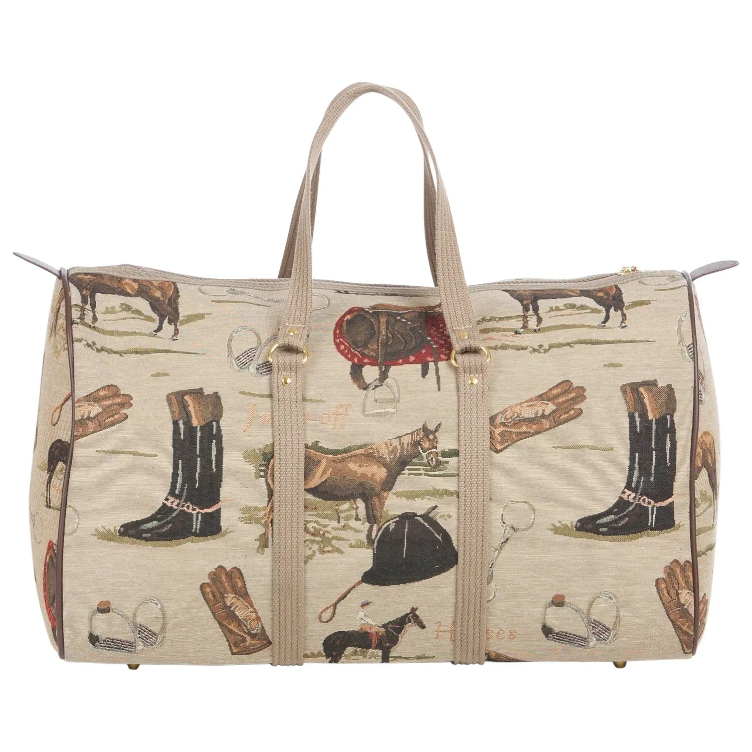 Huntley Equestrian Tapestry Duffle Bag - English Design - Paranoid Ranch