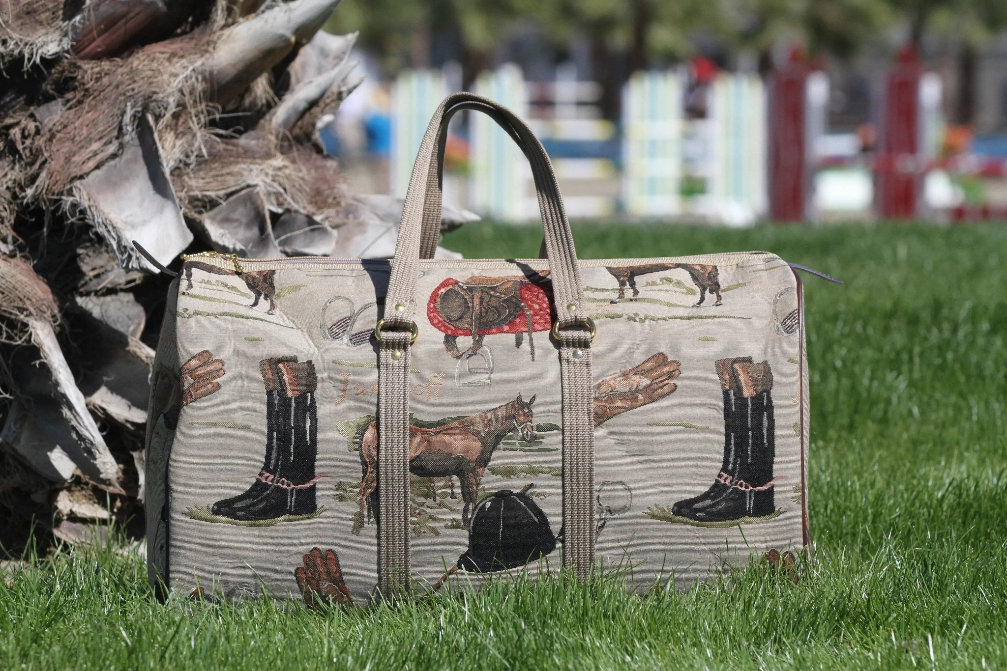 Huntley Equestrian Tapestry Duffle Bag - English Design - Paranoid Ranch