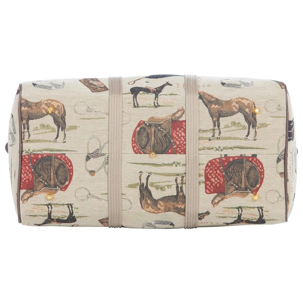 Huntley Equestrian Tapestry Duffle Bag - English Design - Paranoid Ranch