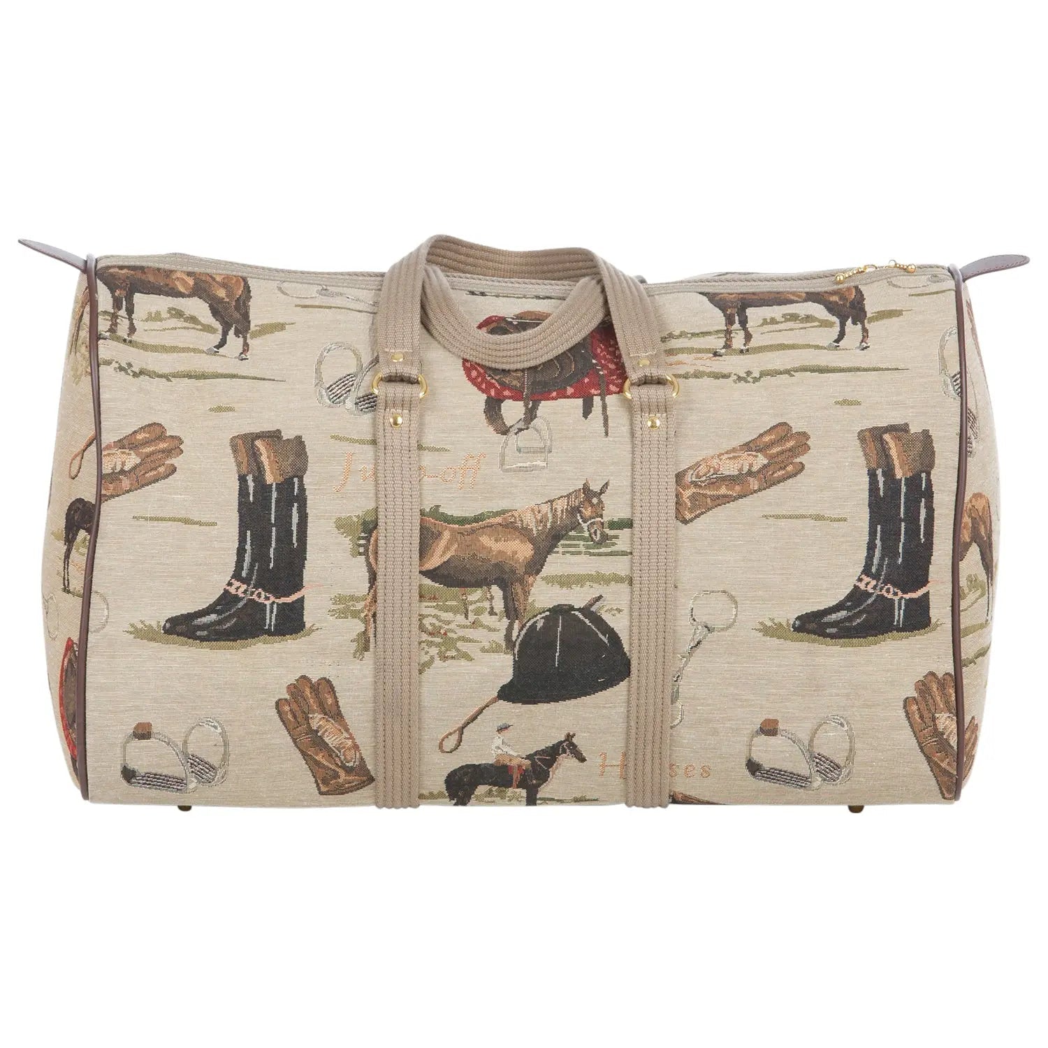 Huntley Equestrian Tapestry Duffle Bag - English Design - Paranoid Ranch