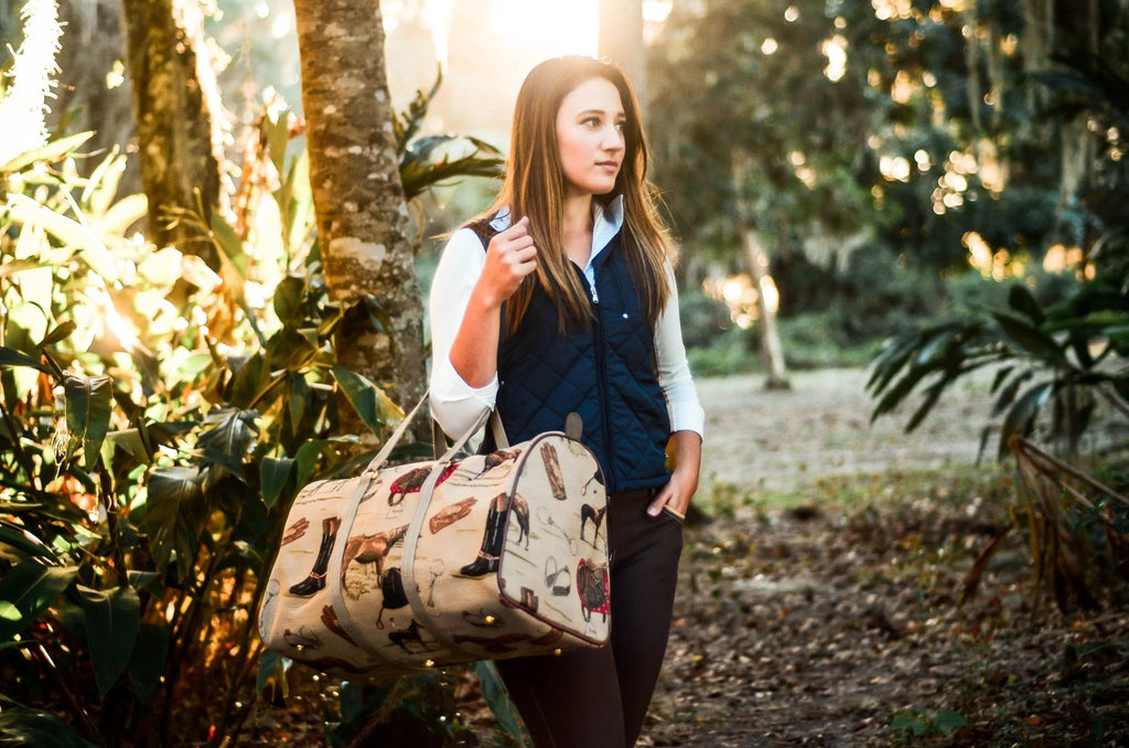 Huntley Equestrian Tapestry Duffle Bag - English Design - Paranoid Ranch