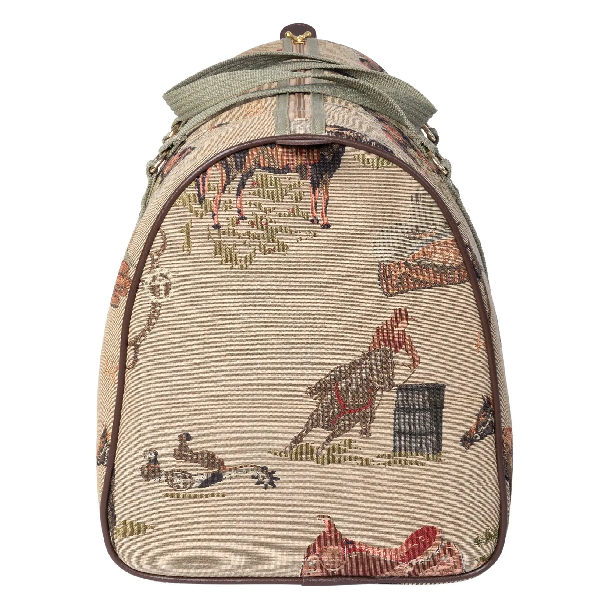 Huntley Equestrian Tapestry Duffle Bag - Western Design - Paranoid Ranch