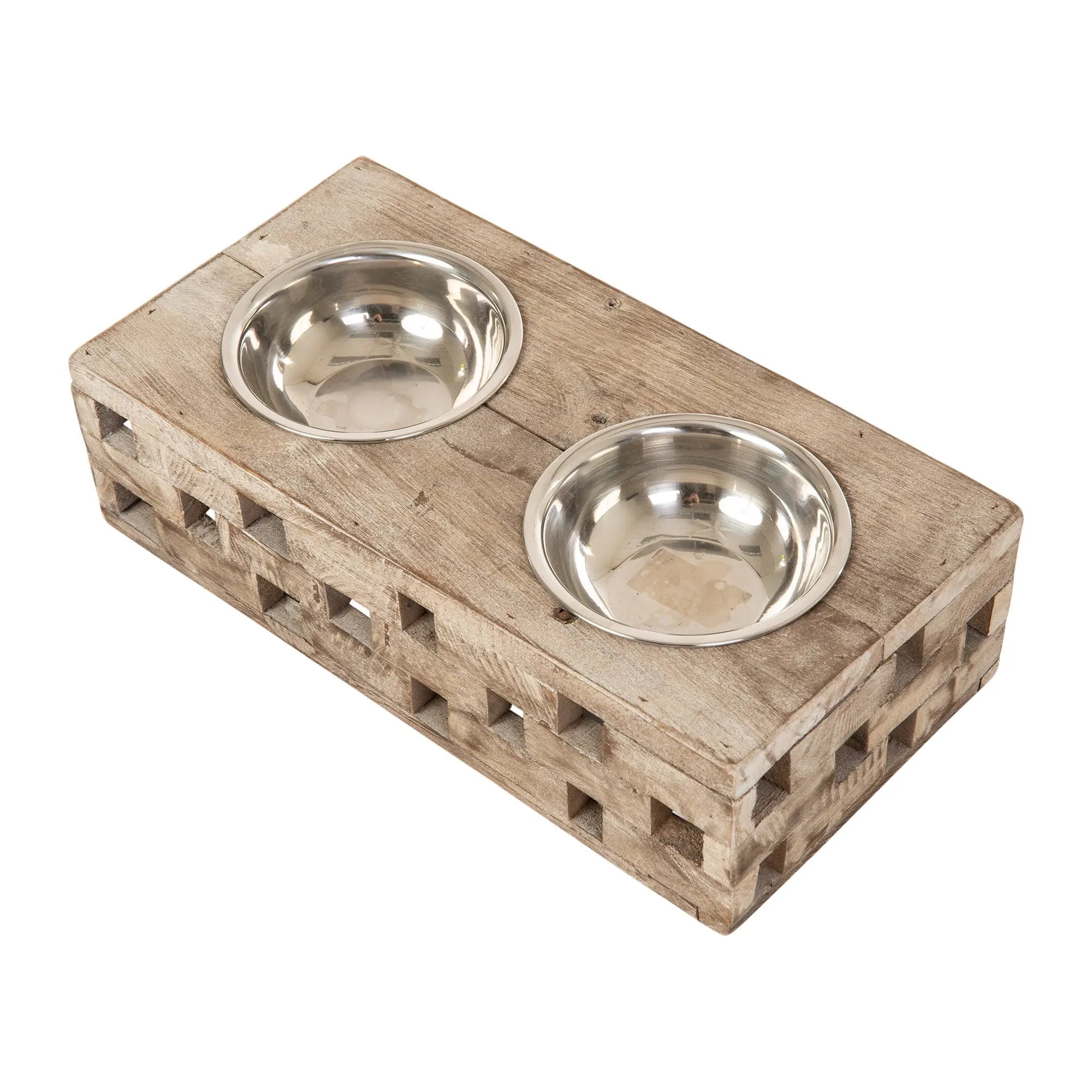 Huntley Pet Elevated Dog and Cat Double Bowl Feeder - Paranoid Ranch