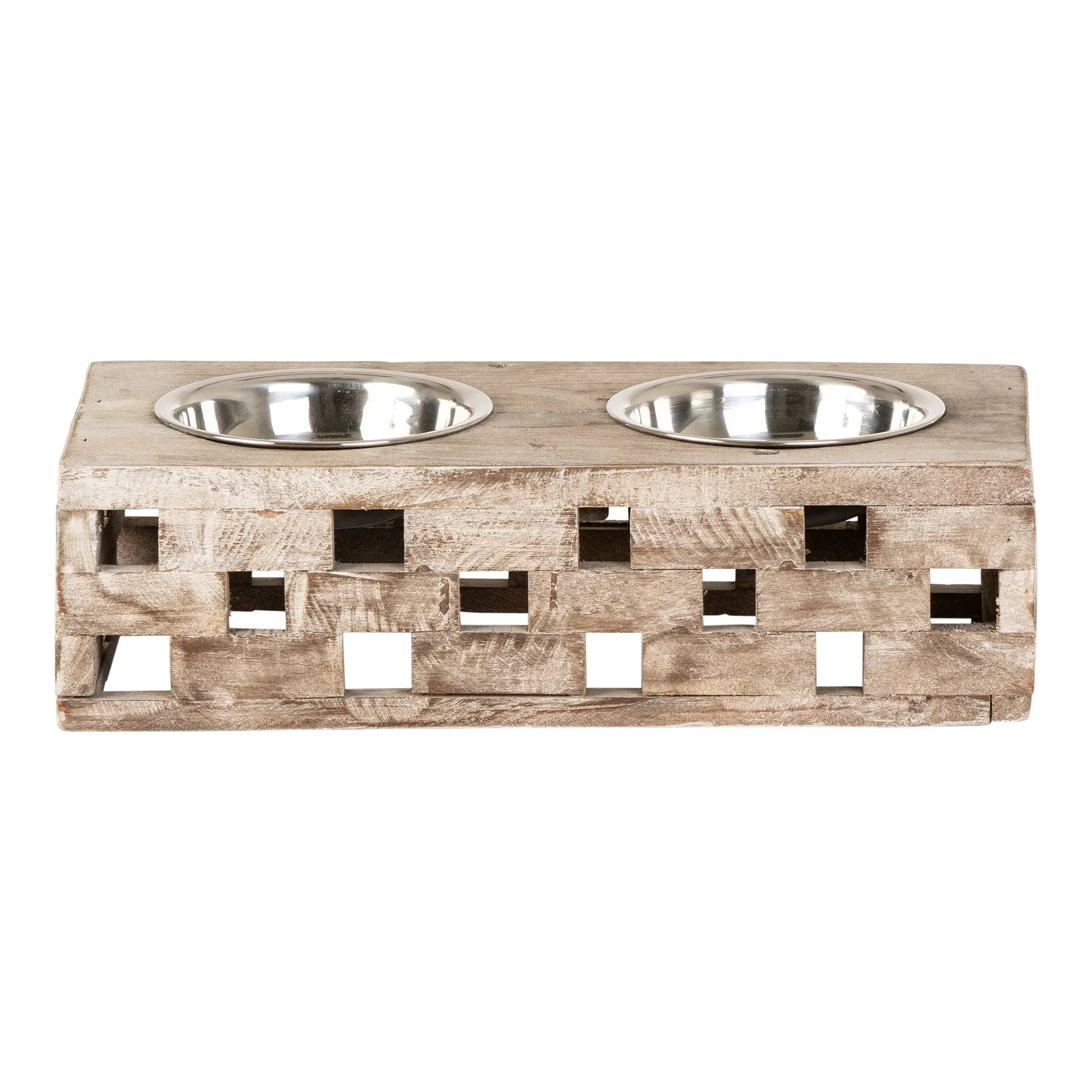 Huntley Pet Elevated Dog and Cat Double Bowl Feeder - Paranoid Ranch
