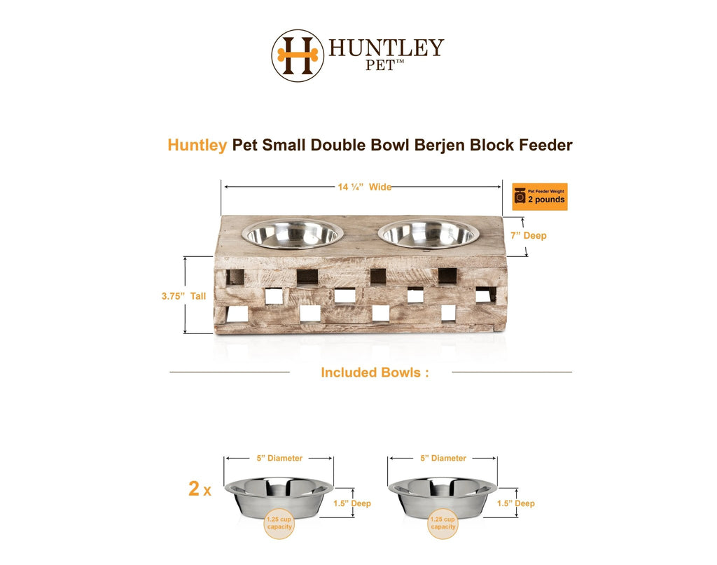 Huntley Pet Elevated Dog and Cat Double Bowl Feeder - Paranoid Ranch