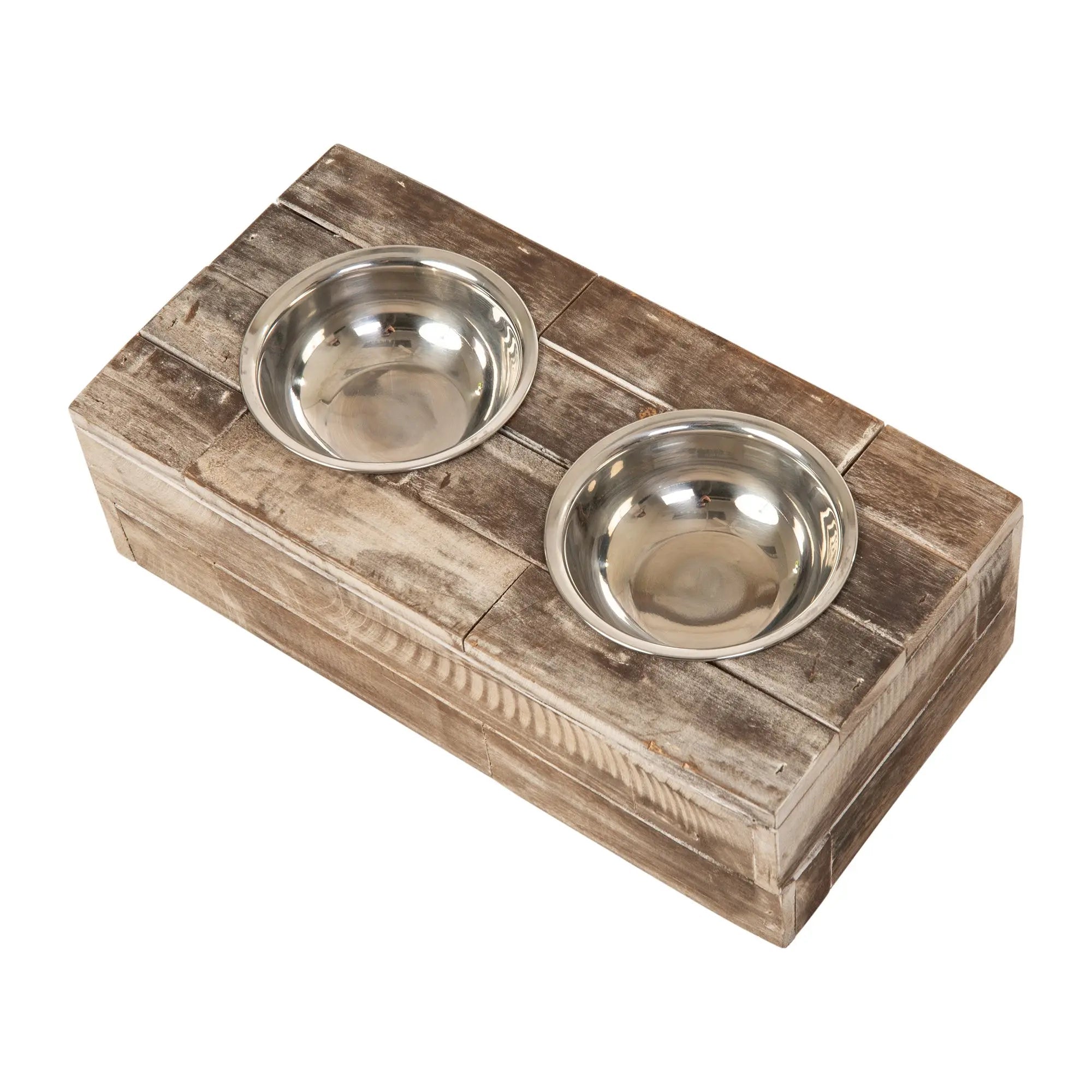 Huntley Pet Elevated Dog and Cat Double Bowl Feeder - Paranoid Ranch