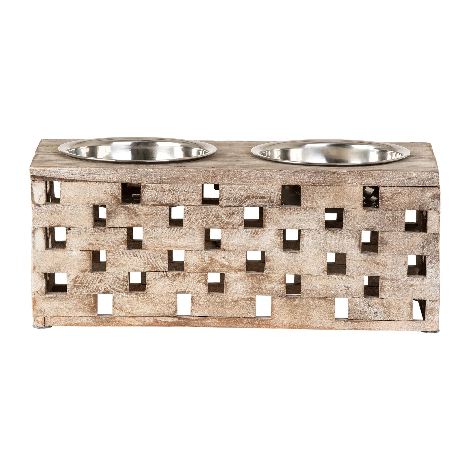 Huntley Pet Elevated Dog and Cat Double Bowl Feeder - Paranoid Ranch